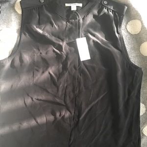 Banana Republic Sz 12 Black silk blouse NWT